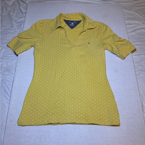 Tommy Hilfiger Yellow Polka Dot Blouse - Picture 1 of 5